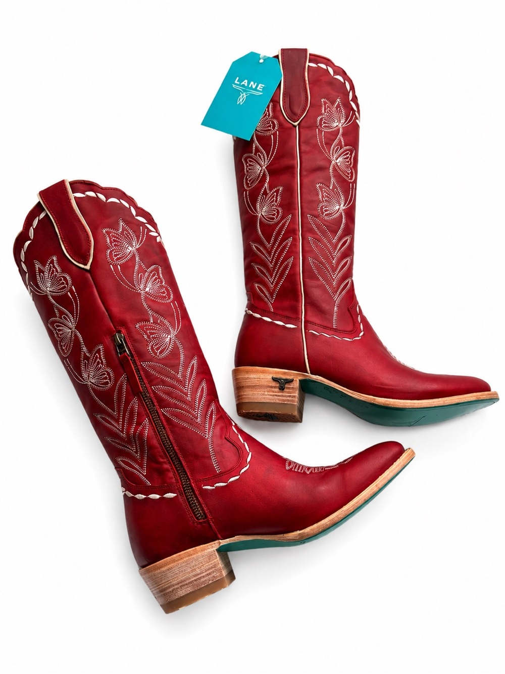 LANE Sweet Memories Smoldering Ruby Knee High Western Boots Size 8 BNWT Box - Picture 5 of 16